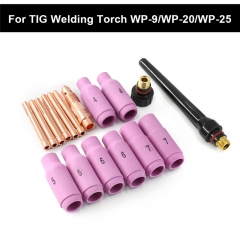 19 PCs TIG aluminum bus TIG return cut kit fit SR wp-17 V 26 TIG welding torch accessories consumables