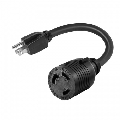 HITBOX Adapter Cord 1.5-Feet 14 AWG Power Extension Cord L6-30R Cable Connector Convert 110V to 220V 30A 3 Prong twist lock in plug