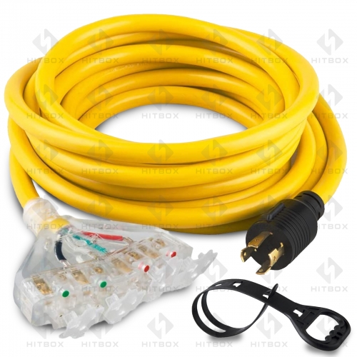 L14-30PIFour 5-20R Yellow Engine Extension Cable 25FT
