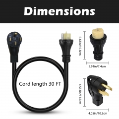 14-50P black generator extension cord 30FT